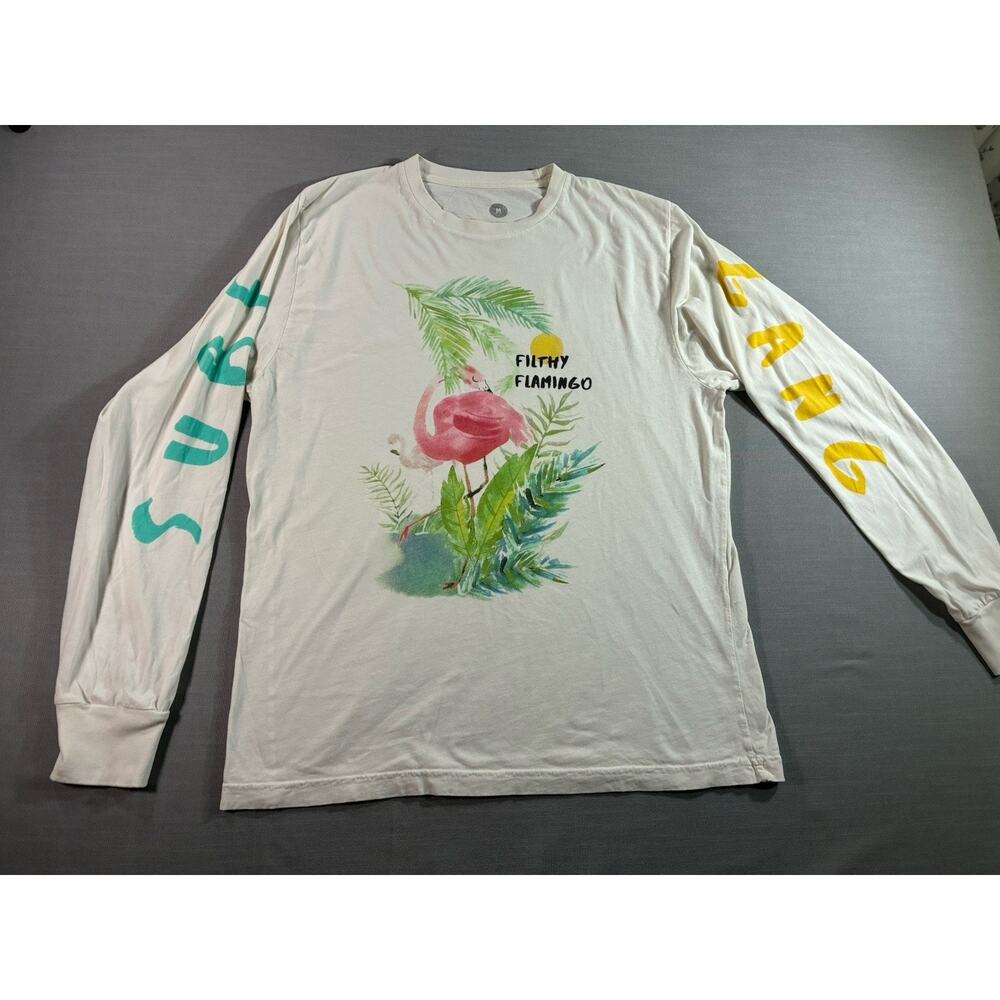 Surf Gang Flamingo Long Sleeve T Shirt Men’s Medium Graphic Streetwear Surf Tee